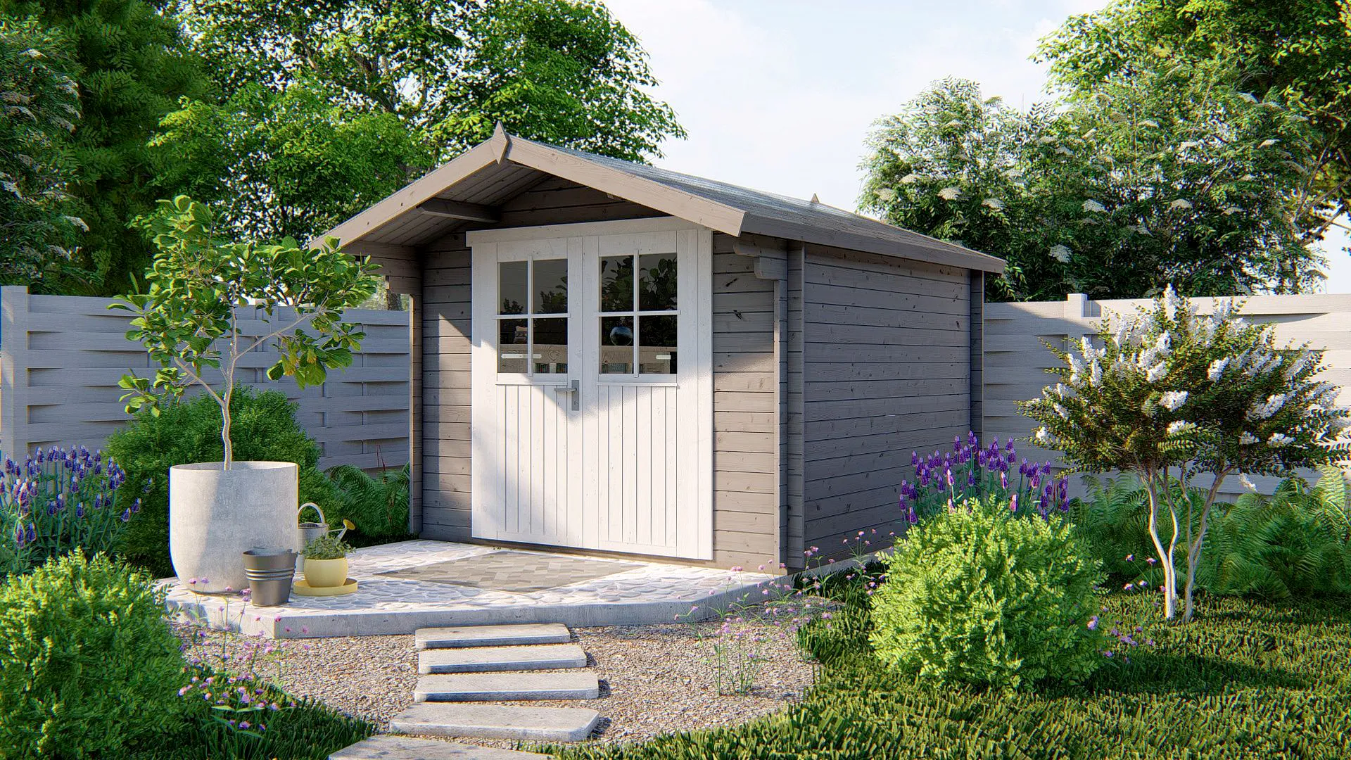 Abri de jardin Meerbeek peint